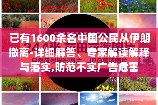 已有1600余名中國公民從伊朗撤離-詳細(xì)解答、專家解讀解釋與落實(shí),防范不實(shí)廣告危害