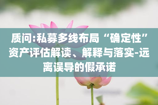質(zhì)問:私募多線布局“確定性”資產(chǎn)評(píng)估解讀、解釋與落實(shí)-遠(yuǎn)離誤導(dǎo)的假承諾