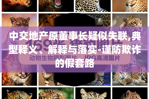 中交地產(chǎn)原董事長疑似失聯(lián),典型釋義、解釋與落實-謹防欺詐的假套路