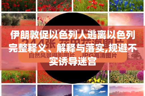 伊朗敦促以色列人逃離以色列完整釋義、解釋與落實(shí),規(guī)避不實(shí)誘導(dǎo)迷宮