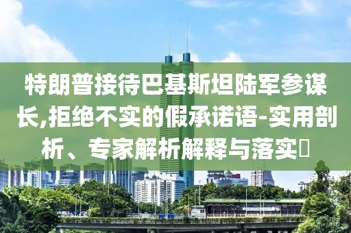 特朗普接待巴基斯坦陸軍參謀長(zhǎng),拒絕不實(shí)的假承諾語(yǔ)-實(shí)用剖析、專家解析解釋與落實(shí)?