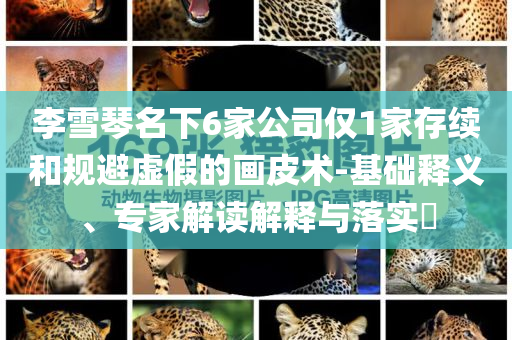 李雪琴名下6家公司僅1家存續(xù)和規(guī)避虛假的畫皮術(shù)-基礎(chǔ)釋義、專家解讀解釋與落實(shí)?