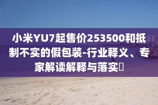 小米YU7起售價(jià)253500和抵制不實(shí)的假包裝-行業(yè)釋義、專(zhuān)家解讀解釋與落實(shí)?