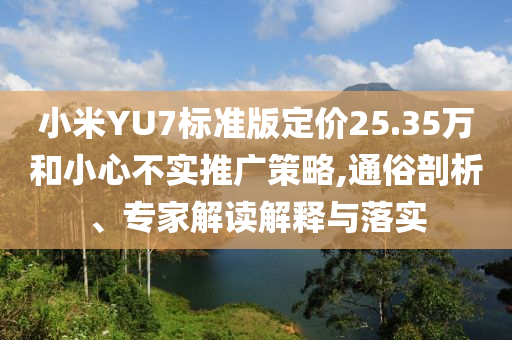 小米YU7標(biāo)準(zhǔn)版定價(jià)25.35萬(wàn)和小心不實(shí)推廣策略,通俗剖析、專家解讀解釋與落實(shí)