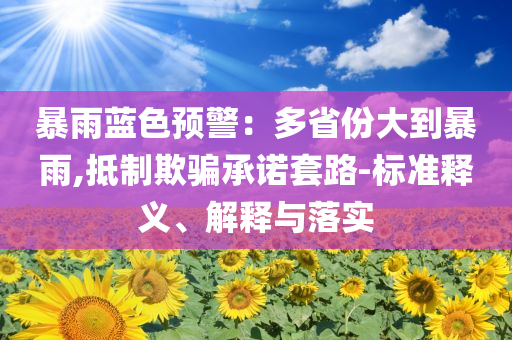 暴雨藍(lán)色預(yù)警：多省份大到暴雨,抵制欺騙承諾套路-標(biāo)準(zhǔn)釋義、解釋與落實(shí)