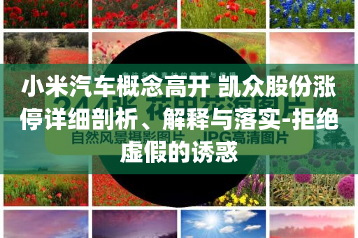 小米汽車概念高開 凱眾股份漲停詳細剖析、解釋與落實-拒絕虛假的誘惑