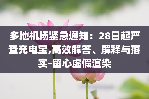 多地機(jī)場(chǎng)緊急通知：28日起嚴(yán)查充電寶,高效解答、解釋與落實(shí)-留心虛假渲染