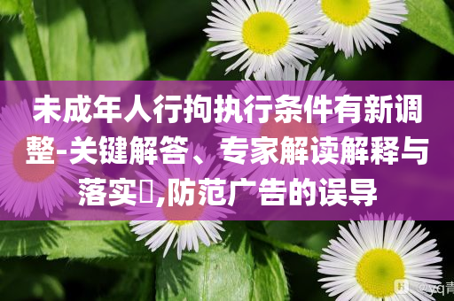 未成年人行拘執(zhí)行條件有新調整-關鍵解答、專家解讀解釋與落實?,防范廣告的誤導