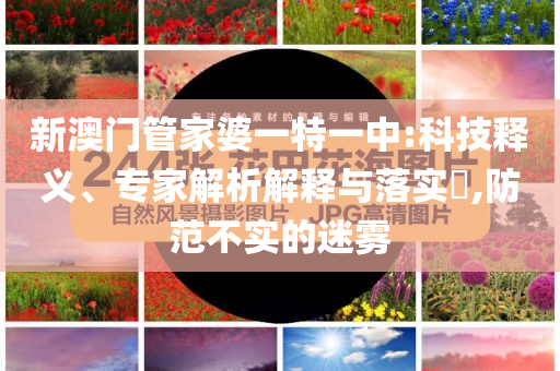 新澳門(mén)管家婆一特一中:科技釋義、專(zhuān)家解析解釋與落實(shí)?,防范不實(shí)的迷霧