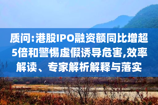 質問:港股IPO融資額同比增超5倍和警惕虛假誘導危害,效率解讀、專家解析解釋與落實
