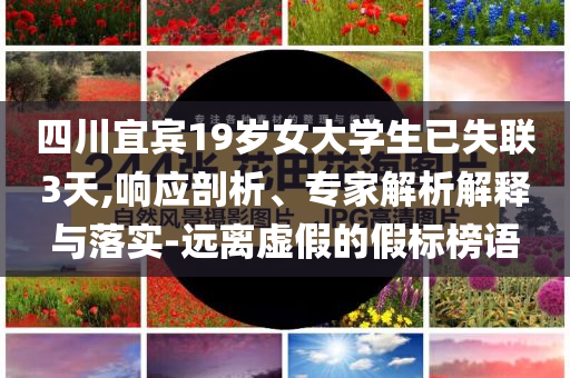 四川宜賓19歲女大學生已失聯(lián)3天,響應(yīng)剖析、專家解析解釋與落實-遠離虛假的假標榜語