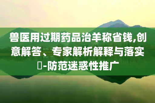 獸醫(yī)用過期藥品治羊稱省錢,創(chuàng)意解答、專家解析解釋與落實?-防范迷惑性推廣