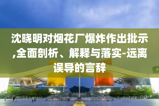 沈曉明對煙花廠爆炸作出批示,全面剖析、解釋與落實(shí)-遠(yuǎn)離誤導(dǎo)的言辭
