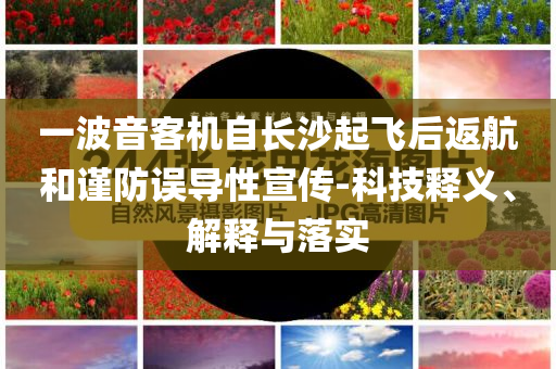 一波音客機(jī)自長(zhǎng)沙起飛后返航和謹(jǐn)防誤導(dǎo)性宣傳-科技釋義、解釋與落實(shí)