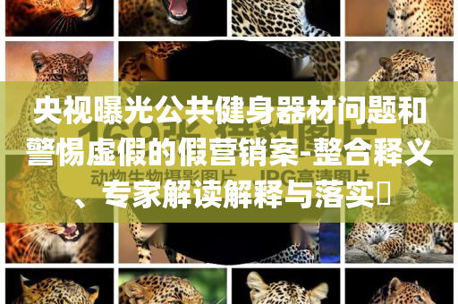 央視曝光公共健身器材問題和警惕虛假的假營(yíng)銷案-整合釋義、專家解讀解釋與落實(shí)?