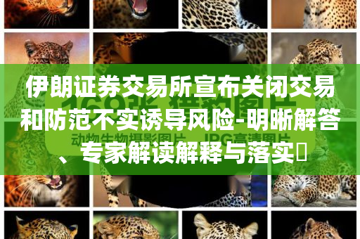伊朗證券交易所宣布關(guān)閉交易和防范不實(shí)誘導(dǎo)風(fēng)險(xiǎn)-明晰解答、專家解讀解釋與落實(shí)?