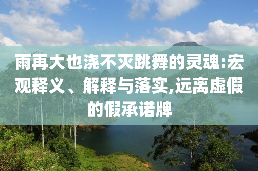 雨再大也澆不滅跳舞的靈魂:宏觀釋義、解釋與落實,遠離虛假的假承諾牌