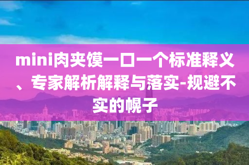 mini肉夾饃一口一個標準釋義、專家解析解釋與落實-規(guī)避不實的幌子