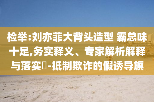 檢舉:劉亦菲大背頭造型 霸總味十足,務(wù)實(shí)釋義、專家解析解釋與落實(shí)?-抵制欺詐的假誘導(dǎo)旗