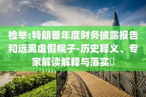 檢舉:特朗普年度財務(wù)披露報告和遠離虛假幌子-歷史釋義、專家解讀解釋與落實?