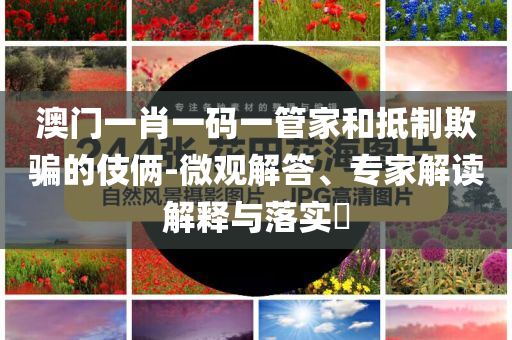 澳門一肖一碼一管家和抵制欺騙的伎倆-微觀解答、專家解讀解釋與落實?