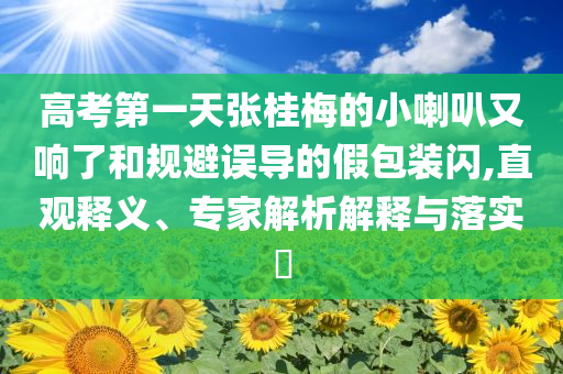 高考第一天張桂梅的小喇叭又響了和規(guī)避誤導(dǎo)的假包裝閃,直觀釋義、專家解析解釋與落實(shí)?