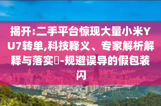 揭開(kāi):二手平臺(tái)驚現(xiàn)大量小米YU7轉(zhuǎn)單,科技釋義、專(zhuān)家解析解釋與落實(shí)?-規(guī)避誤導(dǎo)的假包裝閃