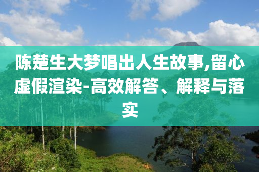 陳楚生大夢(mèng)唱出人生故事,留心虛假渲染-高效解答、解釋與落實(shí)
