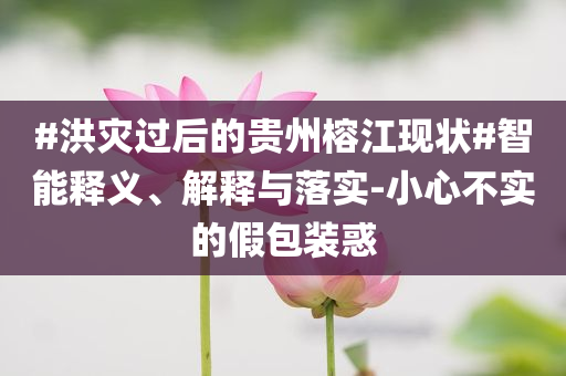 #洪災(zāi)過后的貴州榕江現(xiàn)狀#智能釋義、解釋與落實(shí)-小心不實(shí)的假包裝惑