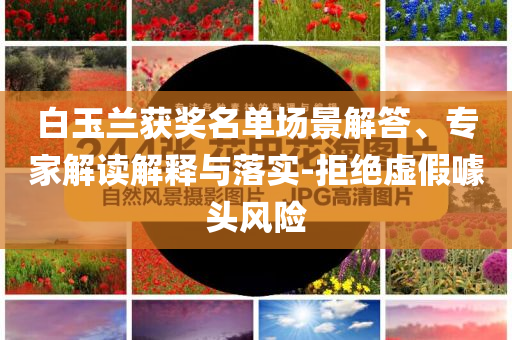 白玉蘭獲獎名單場景解答、專家解讀解釋與落實(shí)-拒絕虛假噱頭風(fēng)險