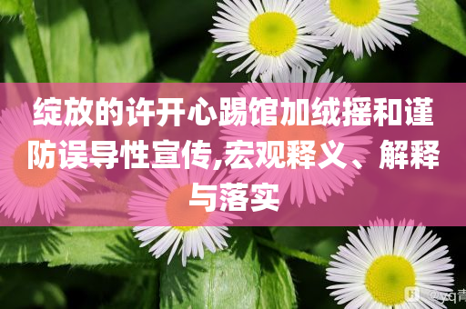 綻放的許開(kāi)心踢館加絨搖和謹(jǐn)防誤導(dǎo)性宣傳,宏觀釋義、解釋與落實(shí)