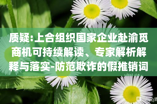 質(zhì)疑:上合組織國(guó)家企業(yè)赴渝覓商機(jī)可持續(xù)解讀、專家解析解釋與落實(shí)-防范欺詐的假推銷詞