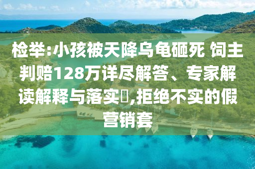 檢舉:小孩被天降烏龜砸死 飼主判賠128萬詳盡解答、專家解讀解釋與落實?,拒絕不實的假營銷套