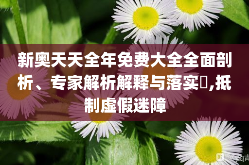 新奧天天全年免費(fèi)大全全面剖析、專家解析解釋與落實(shí)?,抵制虛假迷障