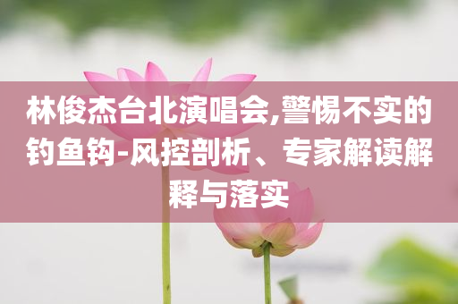 林俊杰臺(tái)北演唱會(huì),警惕不實(shí)的釣魚(yú)鉤-風(fēng)控剖析、專家解讀解釋與落實(shí)