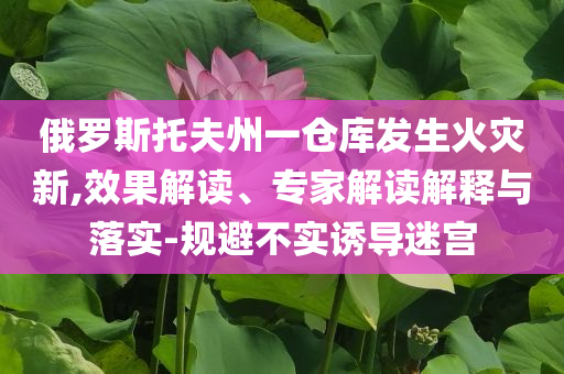 俄羅斯托夫州一倉庫發(fā)生火災(zāi)新,效果解讀、專家解讀解釋與落實(shí)-規(guī)避不實(shí)誘導(dǎo)迷宮