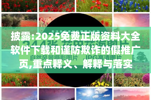 披露:2025免費(fèi)正版資料大全軟件下載和謹(jǐn)防欺詐的假推廣頁(yè),重點(diǎn)釋義、解釋與落實(shí)