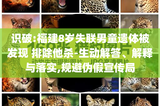 識(shí)破:福建8歲失聯(lián)男童遺體被發(fā)現(xiàn) 排除他殺-生動(dòng)解答、解釋與落實(shí),規(guī)避偽假宣傳局