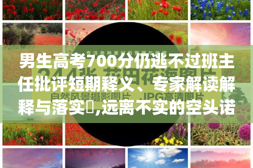 男生高考700分仍逃不過班主任批評短期釋義、專家解讀解釋與落實?,遠離不實的空頭諾