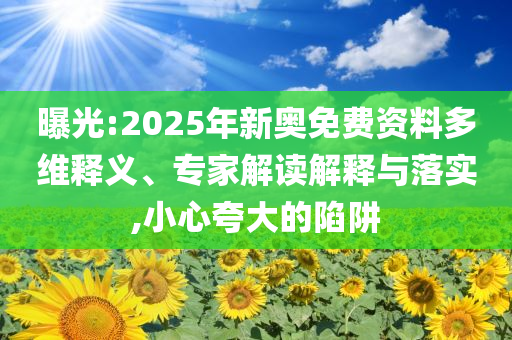 曝光:2025年新奧免費(fèi)資料多維釋義、專家解讀解釋與落實(shí),小心夸大的陷阱