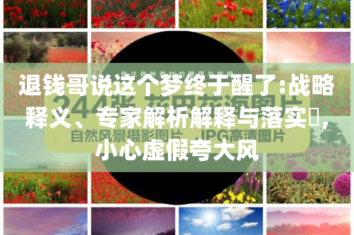 退錢哥說這個(gè)夢(mèng)終于醒了:戰(zhàn)略釋義、專家解析解釋與落實(shí)?,小心虛假夸大風(fēng)