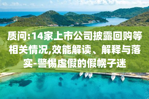 質問:14家上市公司披露回購等相關情況,效能解讀、解釋與落實-警惕虛假的假幌子迷
