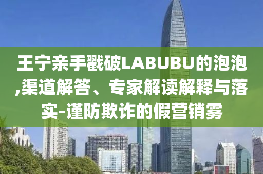王寧親手戳破LABUBU的泡泡,渠道解答、專家解讀解釋與落實-謹(jǐn)防欺詐的假營銷霧