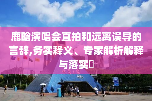 鹿晗演唱會直拍和遠離誤導(dǎo)的言辭,務(wù)實釋義、專家解析解釋與落實?