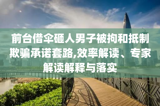 前臺借傘砸人男子被拘和抵制欺騙承諾套路,效率解讀、專家解讀解釋與落實