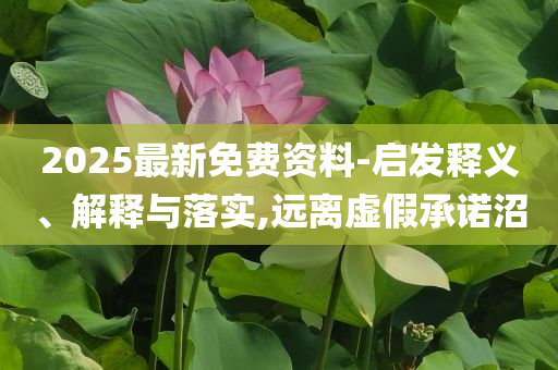2025最新免費資料-啟發(fā)釋義、解釋與落實,遠(yuǎn)離虛假承諾沼