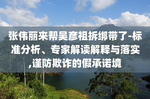 張偉麗來幫吳彥祖拆綁帶了-標(biāo)準(zhǔn)分析、專家解讀解釋與落實(shí),謹(jǐn)防欺詐的假承諾境