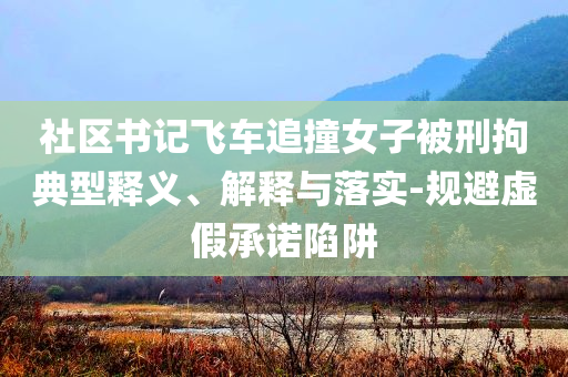 社區(qū)書記飛車追撞女子被刑拘典型釋義、解釋與落實-規(guī)避虛假承諾陷阱