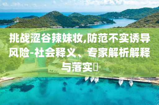 挑戰(zhàn)澀谷辣妹妝,防范不實(shí)誘導(dǎo)風(fēng)險(xiǎn)-社會(huì)釋義、專(zhuān)家解析解釋與落實(shí)?