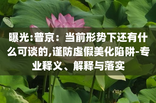 曝光:普京：當(dāng)前形勢(shì)下還有什么可談的,謹(jǐn)防虛假美化陷阱-專(zhuān)業(yè)釋義、解釋與落實(shí)